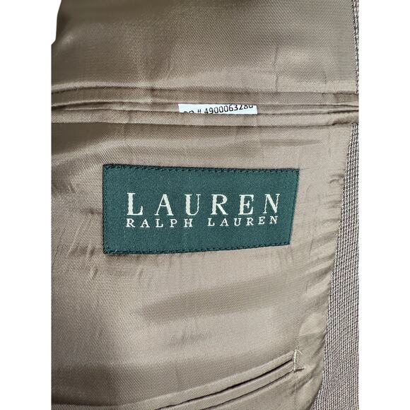 Ralph Lauren Men's 48L Big&Tall $350 Wool Silk Blazer 2 Button Jacket Tan Brown - Picture 8 of 10